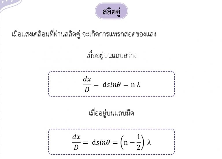 ฟิสิกส์ ม.ปลาย เรื่อง แสงเชิงคลื่น - สลิตคู่
